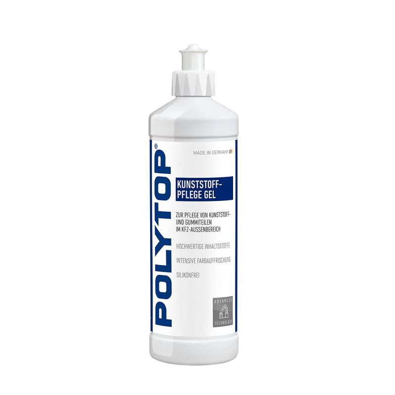 Polytop Kunststoffpflege Gel 500 ml - Für lang anhaltende Konservierung und Farbauffrischung von Gummi und Kunststoff an Auto und Motorrad von Polytop