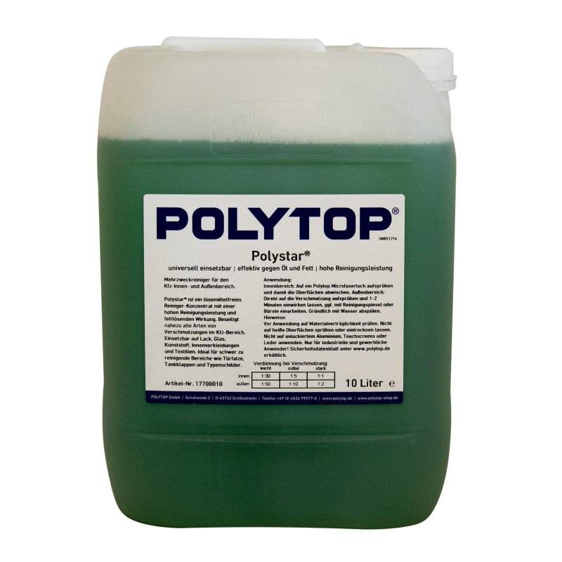 Polytop Polystar Reinigungskonzentrat Mehrzweckreiniger Allzweckreiniger für Innen u. Außenbereich PKW LKW Bus 10 L von Polytop
