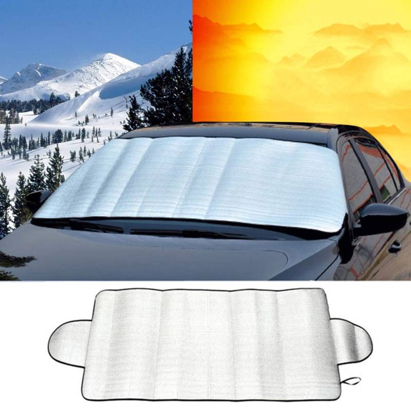 Porfeet Auto Schneeschutz, Faltbare Autofenster Windschutzscheibe Schnee Frost Sonnenschutz Blind Displayschutzfolie von Porfeet