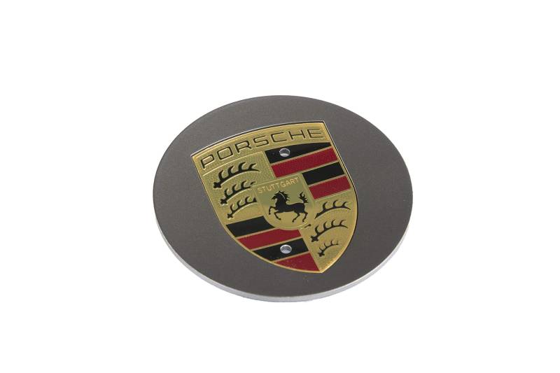 Porsche Radzierdeckel konkav Platinum Wappen farbig/Hub Cap concave von Porsche