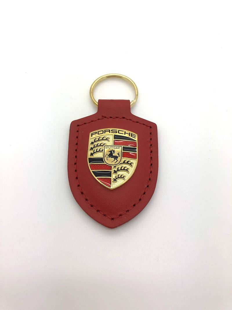 Porsche Schlüsselanhänger ROT Leder mit Wappen WAP0500920E von Porsche