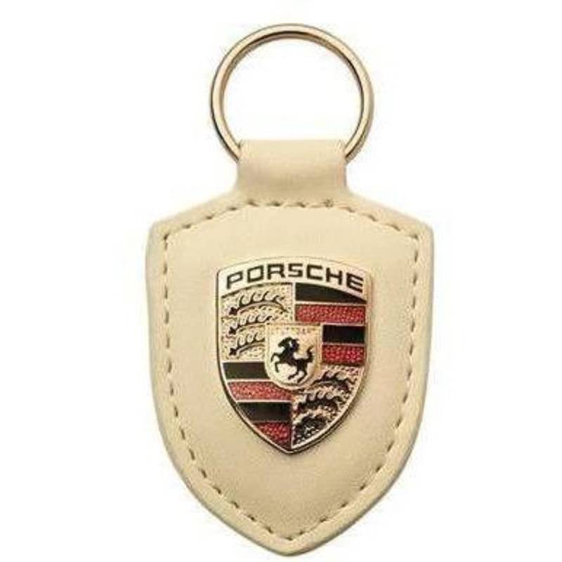 Schlüsselanhänger mit Porsche Wappen, Weiß von Porsche