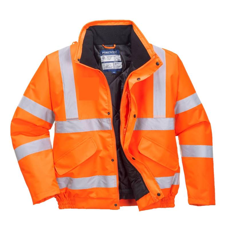 PORTWEST RT32ORRXXL Warnschutz-Bomberjacke, Orange, Größe 2XL von Portwest