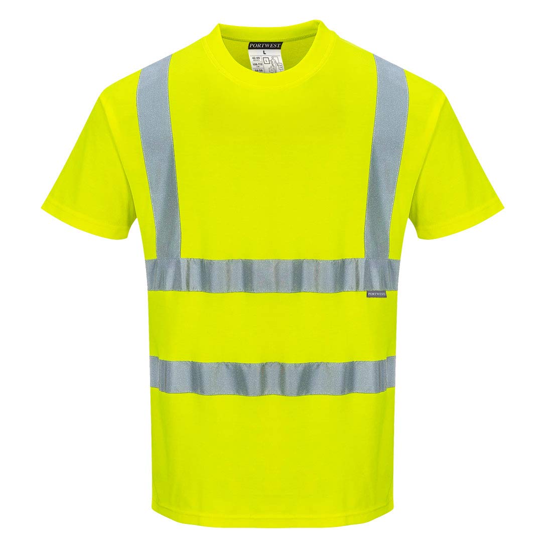 Portwest Baumwoll-Comfort-Warnschutz-Kurzarmshirt, Größe: L, Farbe: Gelb, S170YERL Portwest Baumwoll-Comfort-Warnschutz-Kurzarmshirt, Größe: L, Farbe: Gelb, S170YERL von Portwest