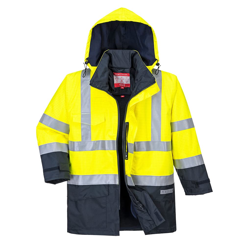 Portwest Bizflame Regen Warnschutz Multi-Norm Jacke, Größe: 4XL, Farbe: Gelb/Marine, S779YNR4XL Portwest Bizflame Regen Warnschutz Multi-Norm Jacke, Größe: 4XL, Farbe: Gelb/Marine, S779YNR4XL von Portwest
