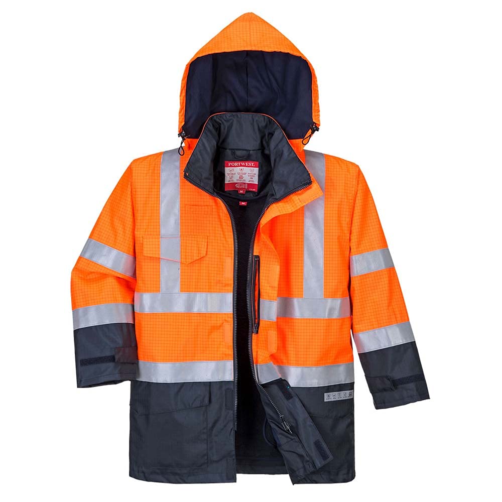 Portwest Bizflame Regen Warnschutz Multi-Norm Jacke, Größe: XXXL, Farbe: Orange/Marine, S779ONRXXXL Portwest Bizflame Regen Warnschutz Multi-Norm Jacke, Größe: XXXL, Farbe: Orange/Marine, S779ONRXXXL von Portwest
