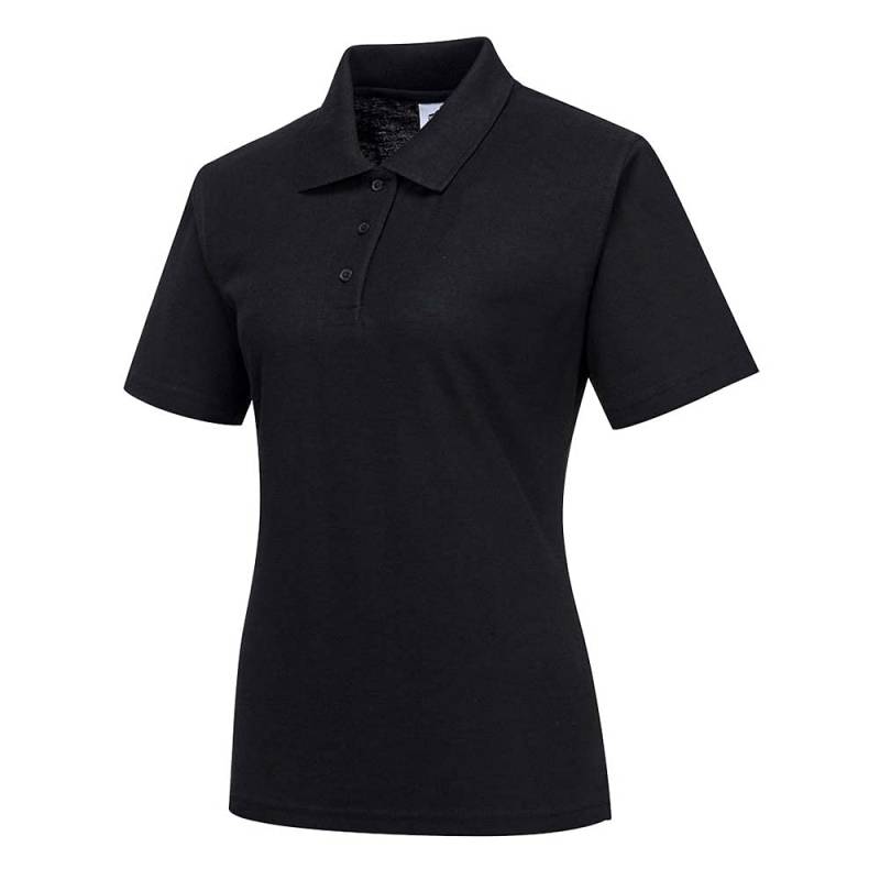 Portwest Damen Naples Polo-Shirt, Größe: XS, Farbe: Schwarz, B209BKRXS von Portwest