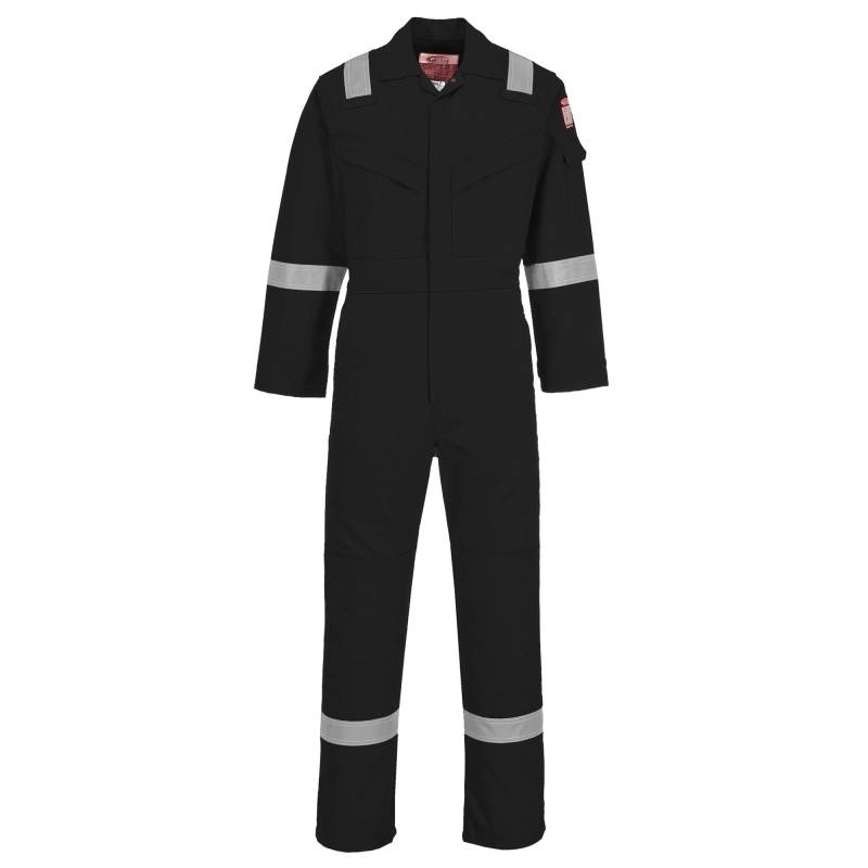 Portwest FR21 Leichter Anti-Statik Flammenresistenter Overall 210g Schwarz, XXL von Portwest