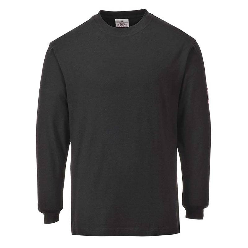 Portwest Flammhemmendes antistatisches Langarm T-Shirt, Größe: M, Farbe: Schwarz, FR11BKRM von Portwest