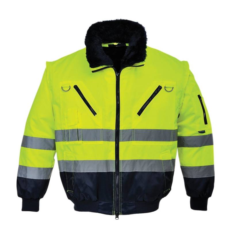 Portwest Hi-Vis Warnschutz 3-in-1 Pilotjacke, Größe: XXL, Farbe: Gelb/Marine, PJ50YNRXXL von Portwest