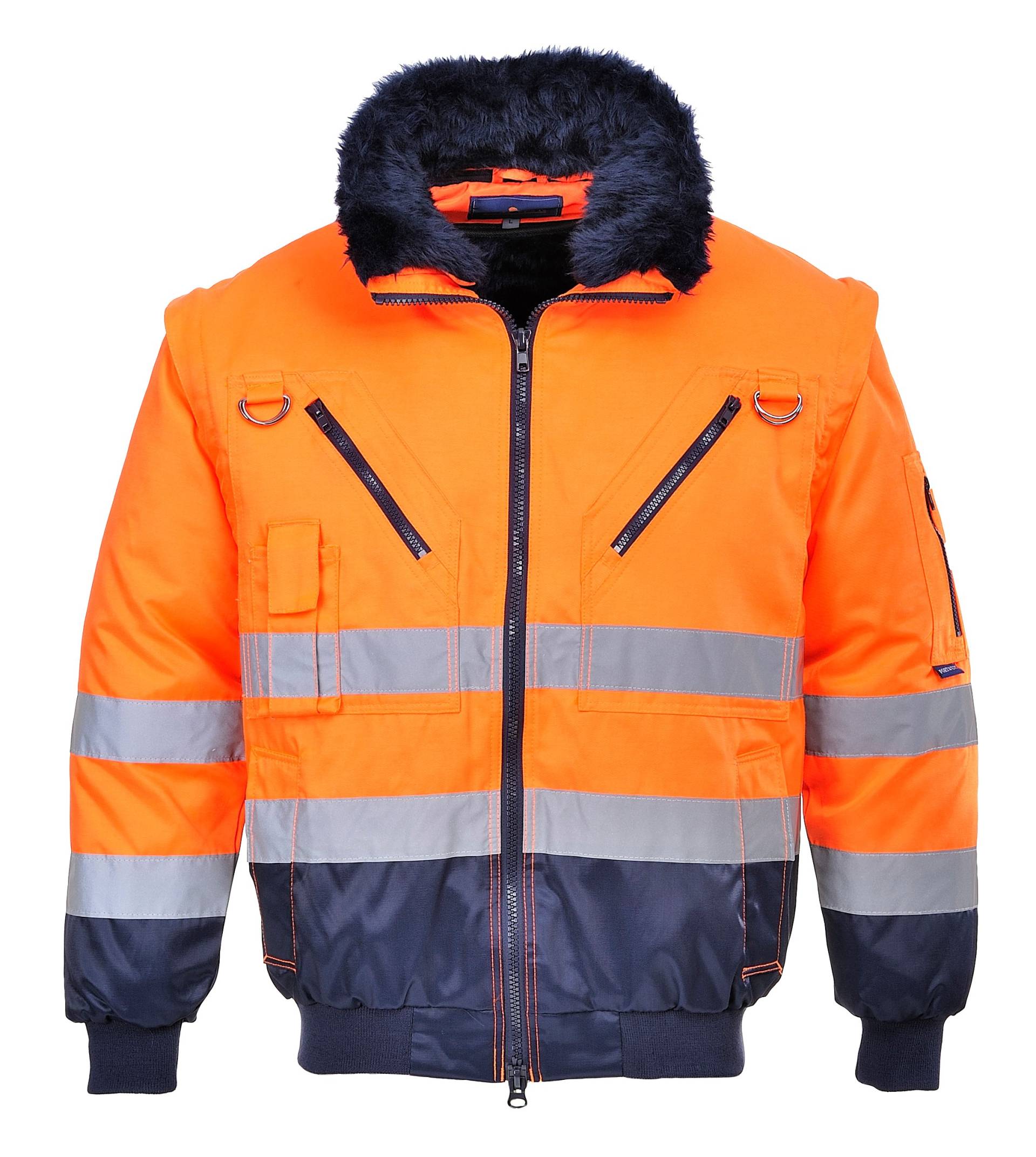 Portwest Hi-Vis Warnschutz 3-in-1 Pilotjacke, Größe: XXL, Farbe: Orange/Marine, PJ50ONRXXL Portwest Hi-Vis Warnschutz 3-in-1 Pilotjacke, Größe: XXL, Farbe: Orange/Marine, PJ50ONRXXL von Portwest