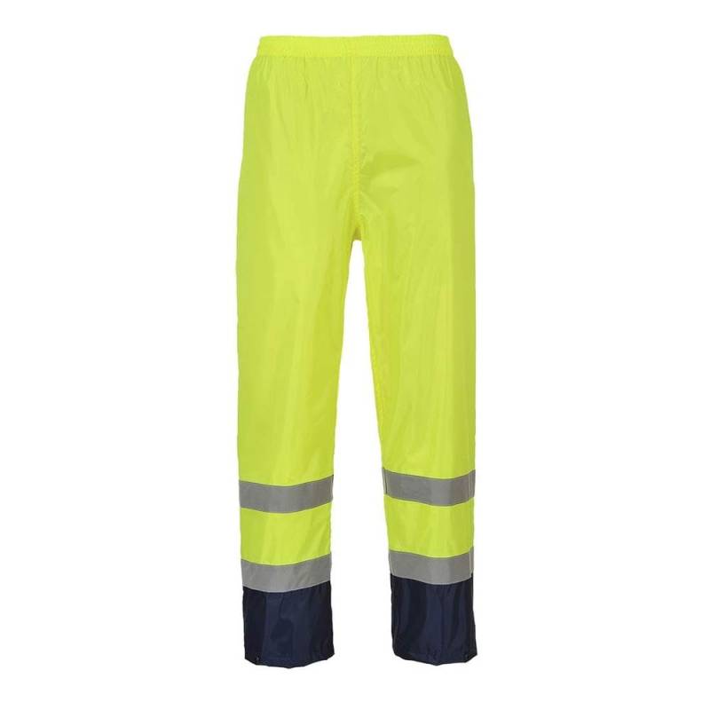 Portwest Klassische Kontrast Warnschutz-Regenhose, Größe: L, Farbe: Gelb/Marine, H444YNRL von Portwest