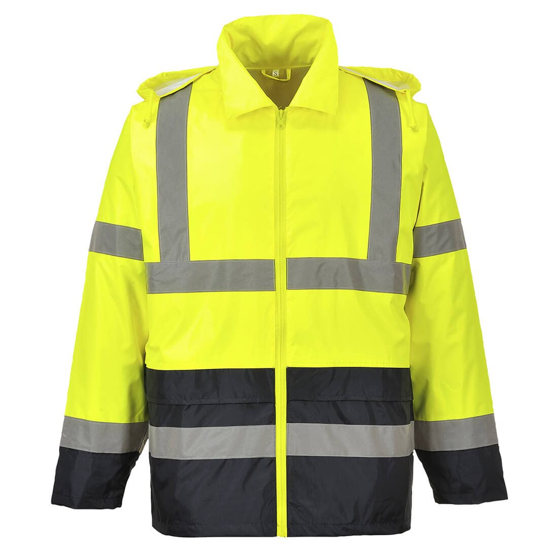 Portwest Klassische Kontrast Warnschutz-Regenjacke, Größe: 5XL, Farbe: Gelb/Schwarz, H443YBR5XL von Portwest