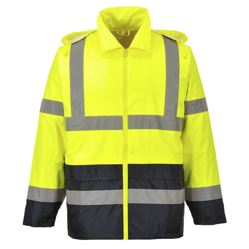 Portwest Klassische Kontrast Warnschutz-Regenjacke, Größe: XXXL, Farbe: Gelb/Schwarz, H443YBRXXXL von Portwest