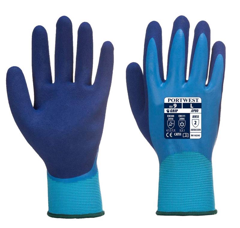 Portwest Liquid Pro Handschuh, Größe: S, Farbe: Blau, AP80B4RS von Portwest