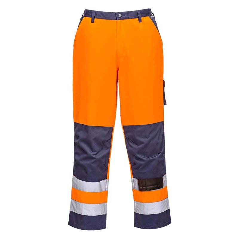 Portwest Lyon Warnschutz-Bundhose, Größe: L, Farbe: Orange/Marine, TX51ONRL von PORTWEST