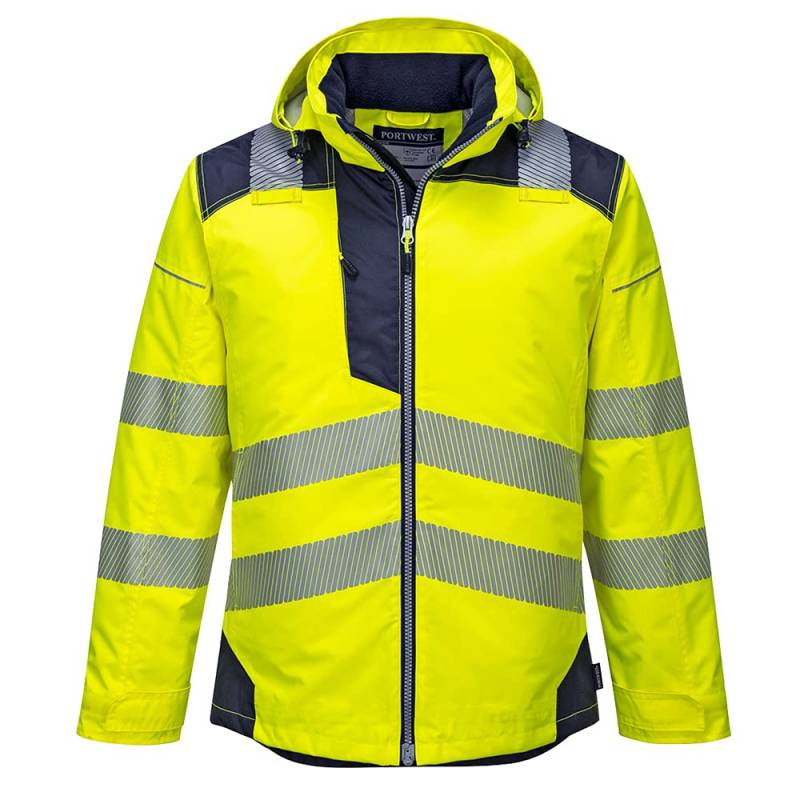 Portwest PW3 T400YNRXXL Warnschutz-Winterjacke, hochsichtbar, Gelb/Dunkelmarineblau, Größe XXL von Portwest
