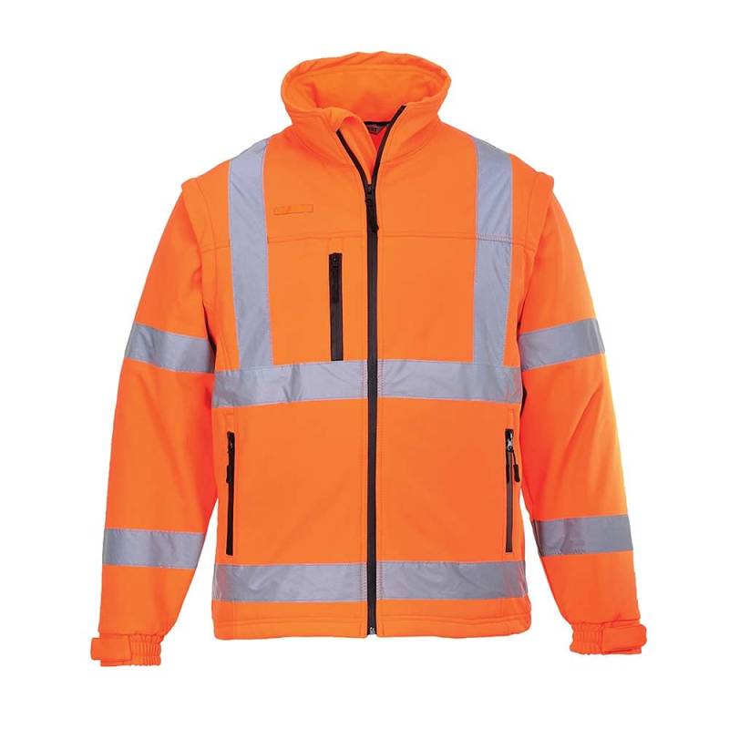 Portwest Warnschutz-Softshell-Jacke (3L), Größe: 4XL, Farbe: Orange, S428ORR4XL von Portwest
