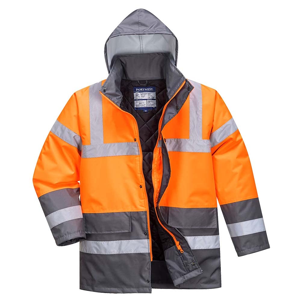Portwest Zweifarbige Warnschutz-Verkehrs-Jacke, Größe: L, Farbe: Orange/Grau, S467OGYL Portwest Zweifarbige Warnschutz-Verkehrs-Jacke, Größe: L, Farbe: Orange/Grau, S467OGYL von Portwest