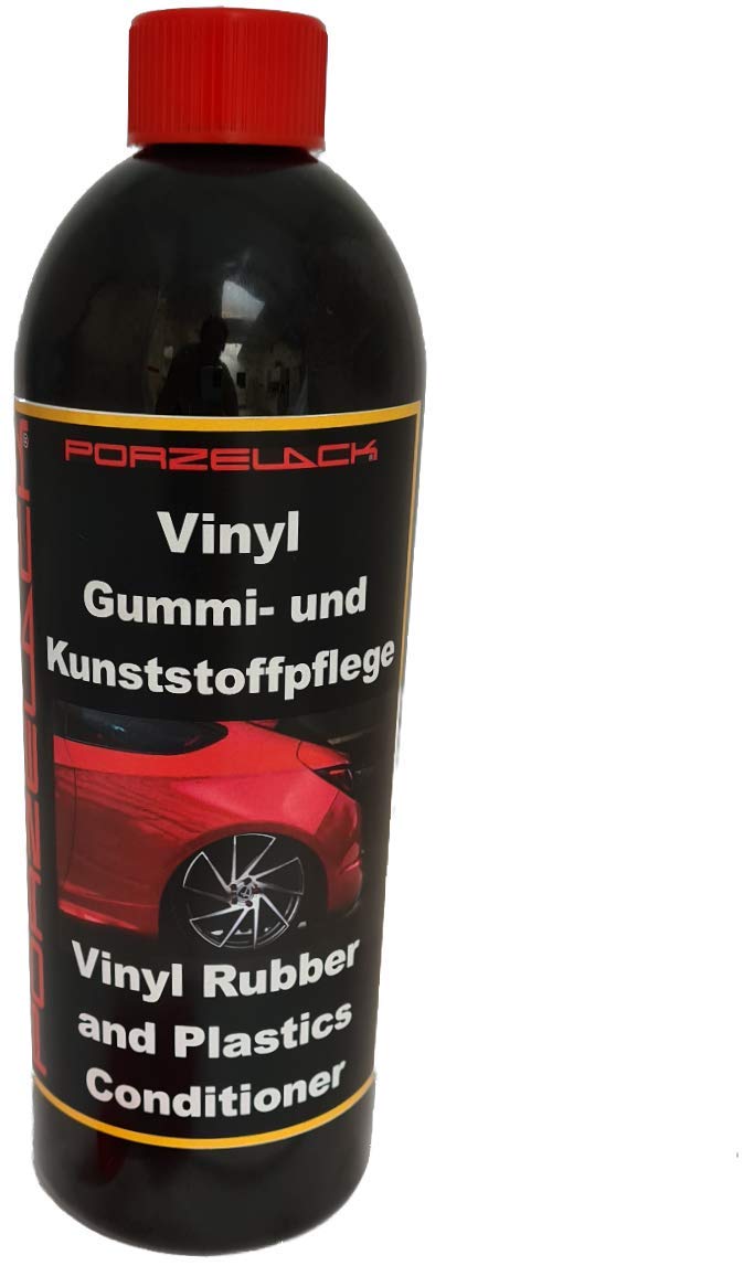 Porzelack Vinyl Kunststoff- u. GUMMIPFLEGE, 1 Ltr, Reifenpflege, Gummiauffrischung, Pflege für Armaturen, Cockpit von Porzelack