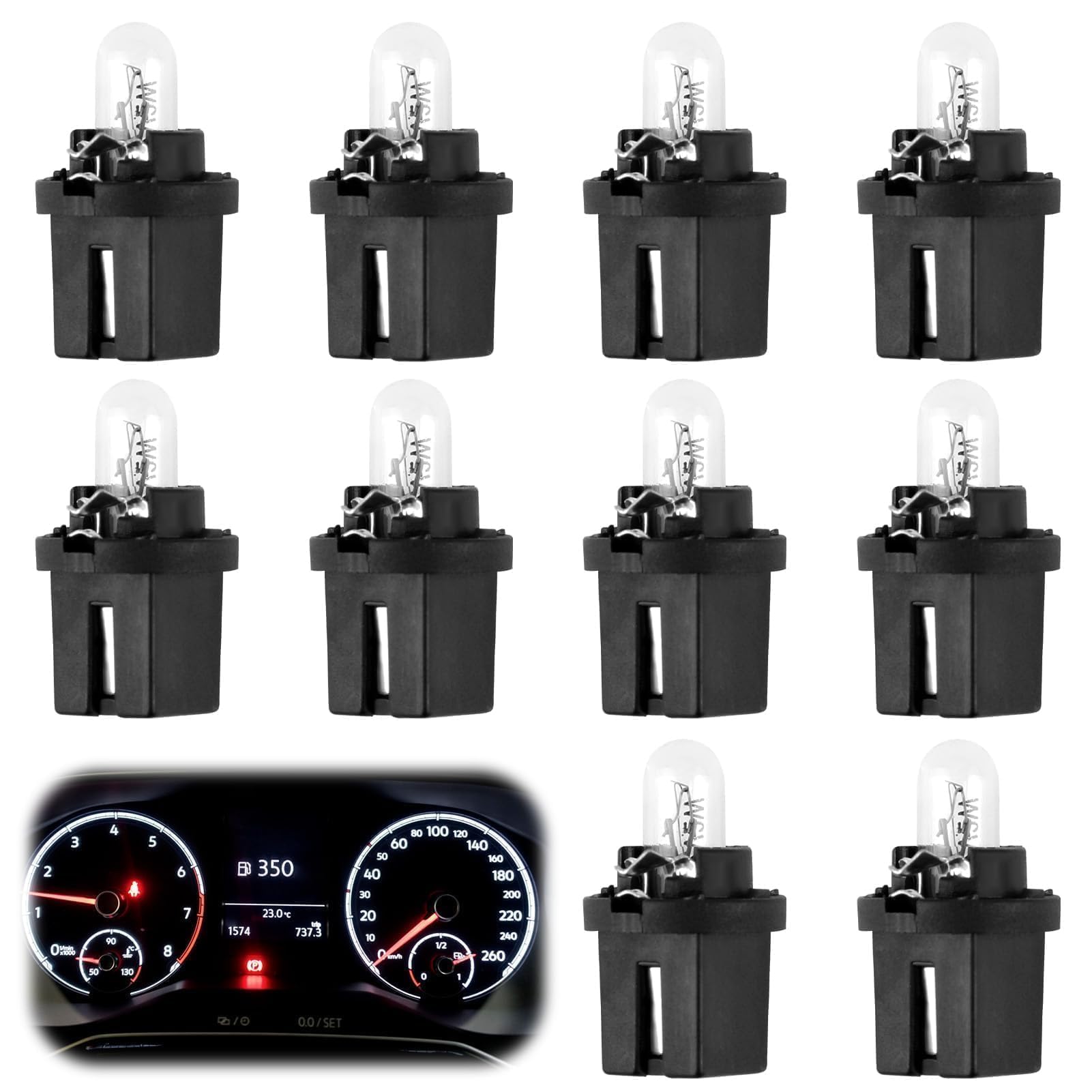 PosyLane 10 Stück Armaturenbrett-Leuchtmittel T5 B8.5D LED Armaturenbrett Auto Dash Light DC 12 V 2 W, generisches Leuchtmittel mit direktem Anschluss, Anzeigelampe für zentrale Steuerung, Warmgelb PosyLane 10 Stück Armaturenbrett-Leuchtmittel T5 B8.5D LED Armaturenbrett Auto Dash Light DC 12 V 2 W, generisches Leuchtmittel mit direktem Anschluss, Anzeigelampe für zentrale Steuerung, Warmgelb von PosyLane