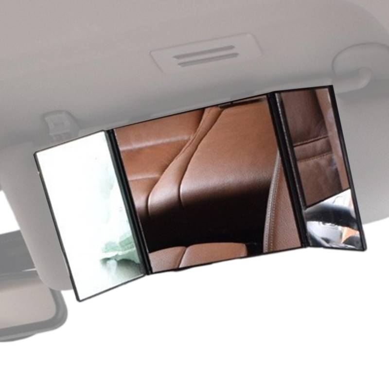 Auto Sonnenschutzspiegel,Dreifach Klappbar Innenraum Spiegel | Klappbarer Schminkhelfer Mit Ästhetischem Design Für Mädchen Frauen Auto Reisen von Poupangke