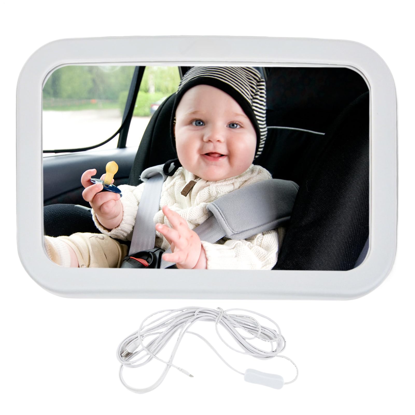 Autositzspiegel Für Rückwärtsgerichtete Babysicherheit, Sicherheits LED Spiegel Mit Beruhigendem Für Kleinkinder, Weitwinkel-Innenspiegel Für Auto-Rückbank Reisen & Pendeln Autositzspiegel Für Rückwärtsgerichtete Babysicherheit, Sicherheits LED Spiegel Mit Beruhigendem Für Kleinkinder, Weitwinkel-Innenspiegel Für Auto-Rückbank Reisen & Pendeln von Poupangke
