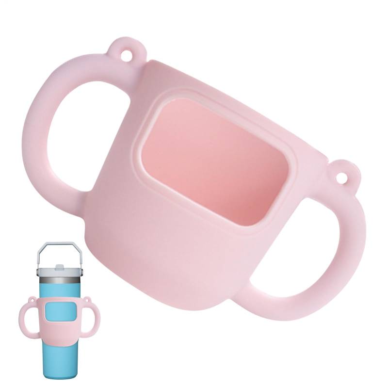 Becher Griff mit Griff, Silikonhalter für 14 Unzen Becher - Silikon-Becher Griff mit Doppelgraden | Schützende Anti-Rutsch-Abdeckung für Babyflasche, vakuumisulierte Kaffeetassen von Poupangke
