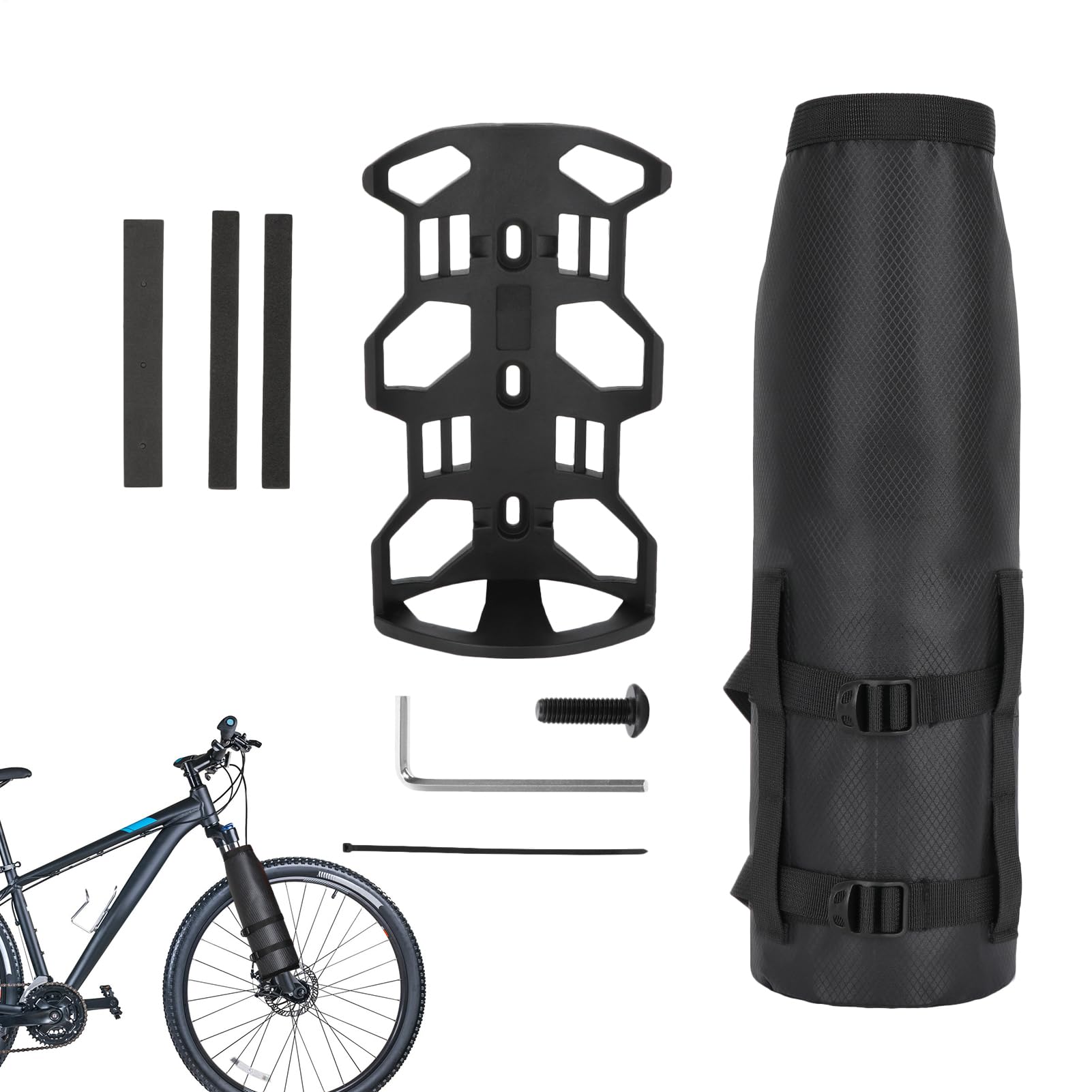 Packtaschen für Fahrrad, leichte Gabelhalterungstasche, hohe Kapazität, multifunktionale Fahrradausrüstung für Mountainbike, Stadtfahrten, Abenteuer, tägliches Pendeln, Rennrad Packtaschen für Fahrrad, leichte Gabelhalterungstasche, hohe Kapazität, multifunktionale Fahrradausrüstung für Mountainbike, Stadtfahrten, Abenteuer, tägliches Pendeln, Rennrad von Poupangke