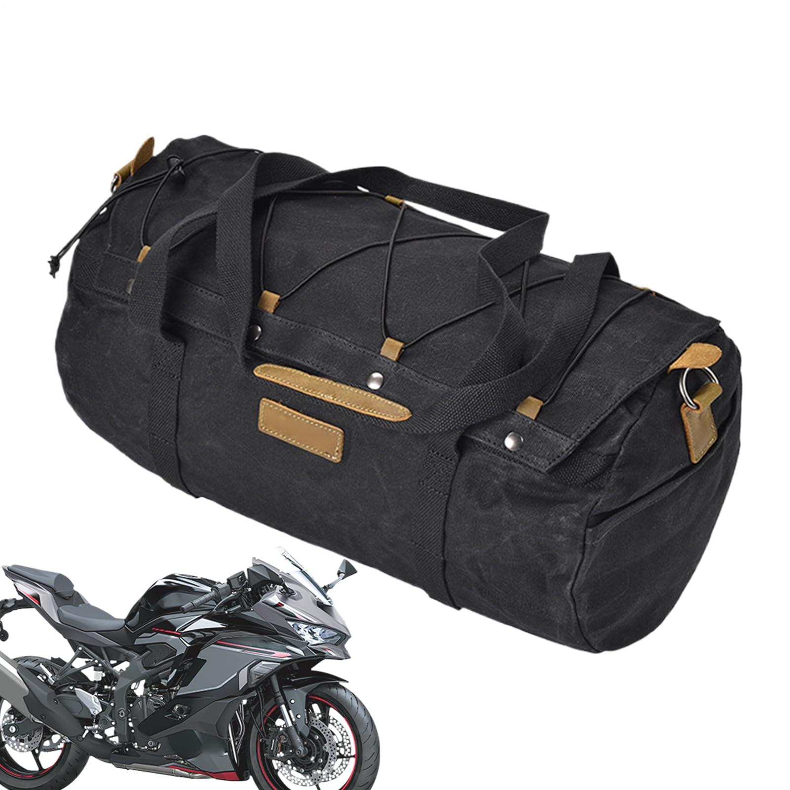 Poupangke Motorradgepäckbeutel, Motorrad -Schwanzbeutel - Tragbares Leinwandspeicherbike Heck -Rucksack Hangable | Outdoor-Radsportzubehör Retro wasserdicht mit Reißverschluss und Schnalle für Poupangke Motorradgepäckbeutel, Motorrad -Schwanzbeutel - Tragbares Leinwandspeicherbike Heck -Rucksack Hangable | Outdoor-Radsportzubehör Retro wasserdicht mit Reißverschluss und Schnalle für von Poupangke