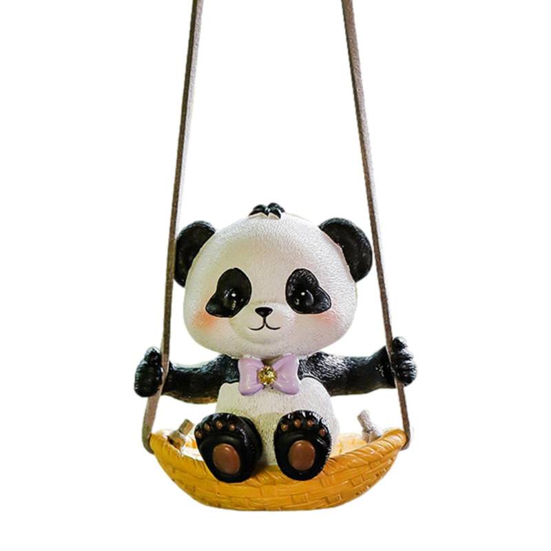 Auto schwingendes Ornament,Swing Panda Autoanhänger | Auto Rückspiegel Schaukel Panda Auto Anhänger Innen Ornament Anime Auto Dekoration Zubehör Geschenk Povanjer von Povanjer