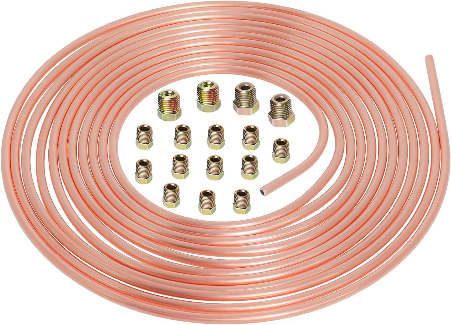 Bremsleitung Kupfer Beschichtet 25ft 1/4" OD, General Bremskit 7,62m für Automobile mit 16 Verschraubungen von Poweka Bremsleitung Kupfer Beschichtet 25ft 1/4" OD, General Bremskit 7,62m für Automobile mit 16 Verschraubungen von Poweka von Poweka