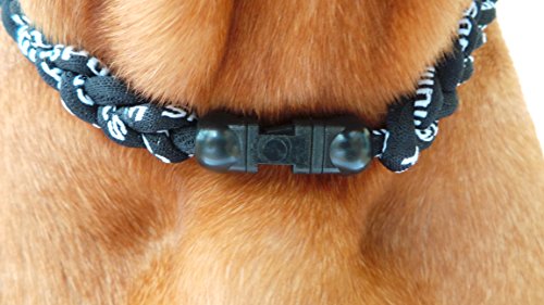 Power Balance Energie® für Hunde! Doppelzopf magnetisches Germaniumhalsband / energetisierter exklusiver Magnet / Negativ-Ionen / Gesundheitshalsband – zertifiziert – mit Titanium, Germanium, Keramik, Turmaline (negative Ionen). von Power Balance Energy