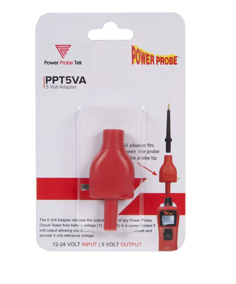 Power Probe PPT5VA 5V-Adapter begrenzt die Ausgangsspannung des an Ihre 12-24V-Batterie angeschlossenen Prüfgeräts auf 5 Volt von Power Probe