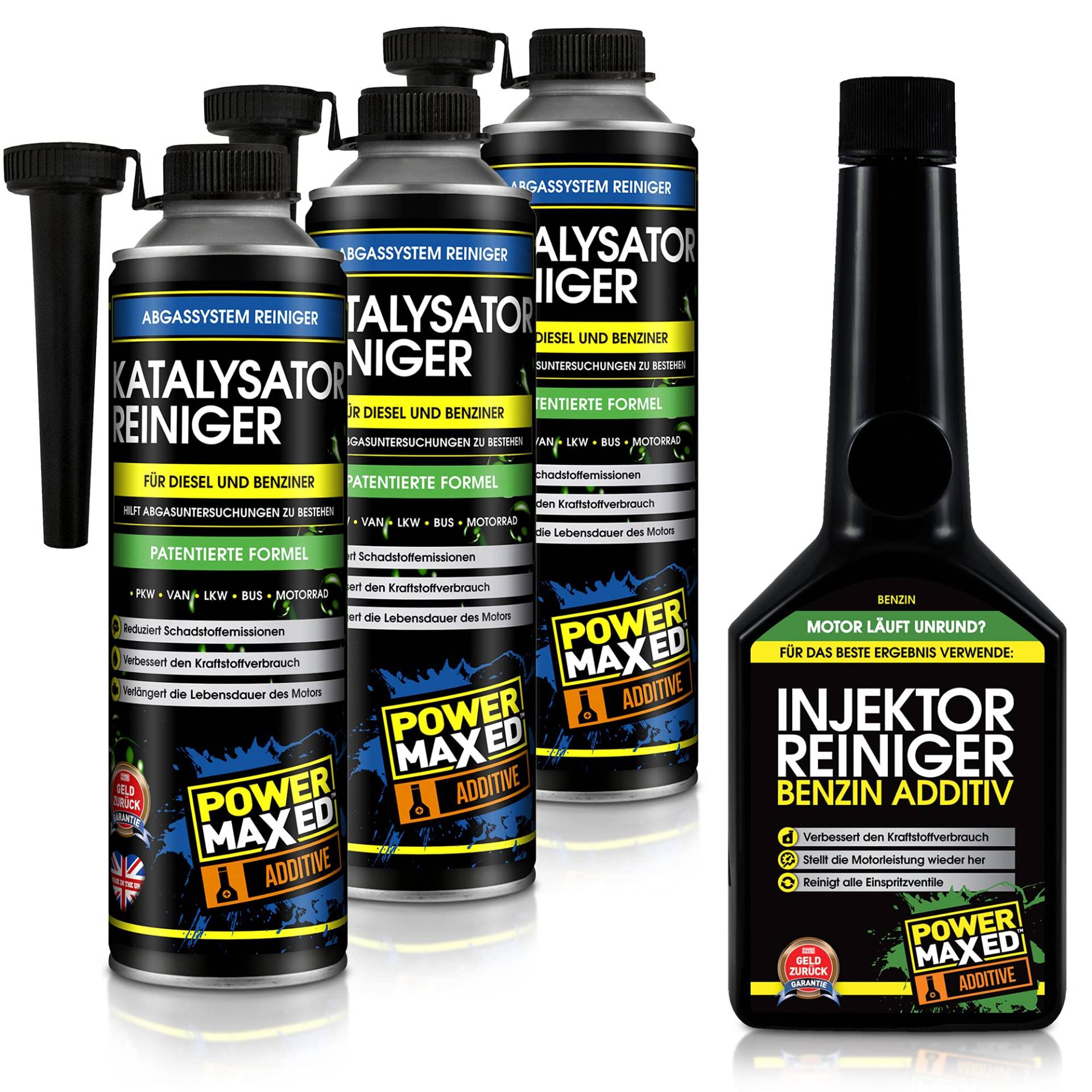 PowerMaxed Benzin-Komplett-Kur - AGR-Ventil reinigen Benzin Systemreiniger Set 3+1 PowerMaxed Benzin-Komplett-Kur - AGR-Ventil reinigen Benzin Systemreiniger Set 3+1 von PowerMaxed