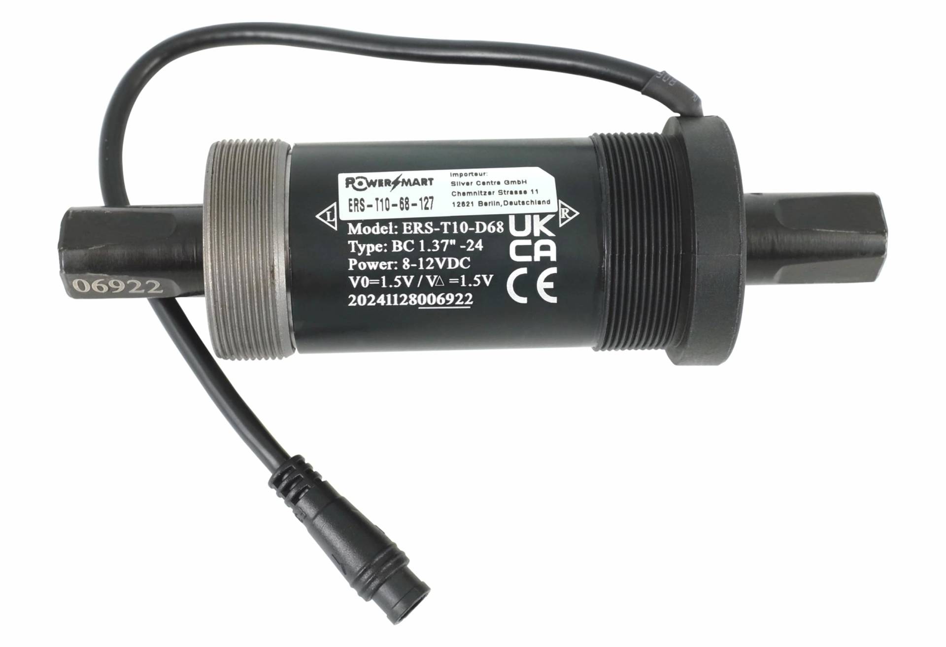 PowerSmart® T10 Tretlager Drehmomentsensor von eRider für E-Bike Pedelec Elektrofahrrad in mehrere Größen (68 x 127,5 mm) von PowerSmart
