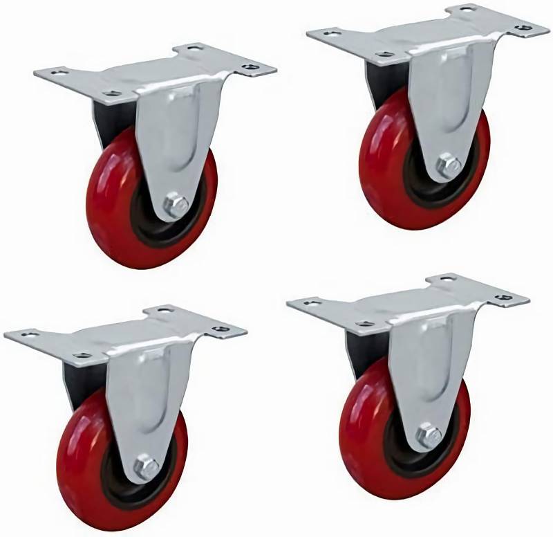 POWERTEC 17207 7,6 cm robuste Lenkrollen mit festen Platten mit 290 kg Gesamtlasten, industrielle Lenkrollen für Werkbank, Puppe, Wagen und Möbel, 4 Stück von PowerTec