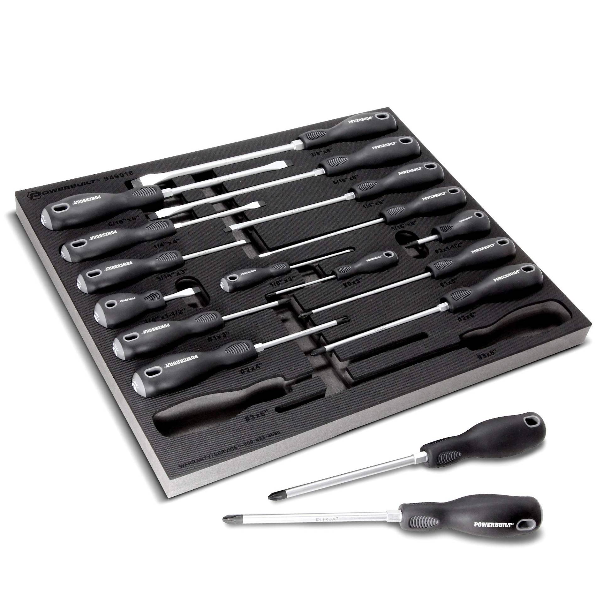 Powerbuilt 949018 17-teiliges Hauptschraubendreher-Set (Doppel-Injektionsgriff) von Powerbuilt