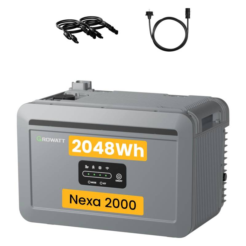 Balkonkraftwerk Speicher Growatt NEXA 2000 Speicher All-in-One 2048Wh Speicher für Balkonkraftwerke von Powerness