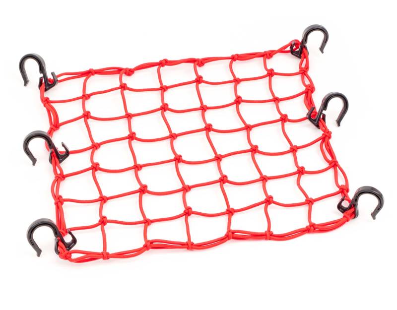 Powertye 50151 Red 15"X15" Cargo Net featuring 6 Adjustable Hooks & Tight 2"x2" Mesh von Powertye