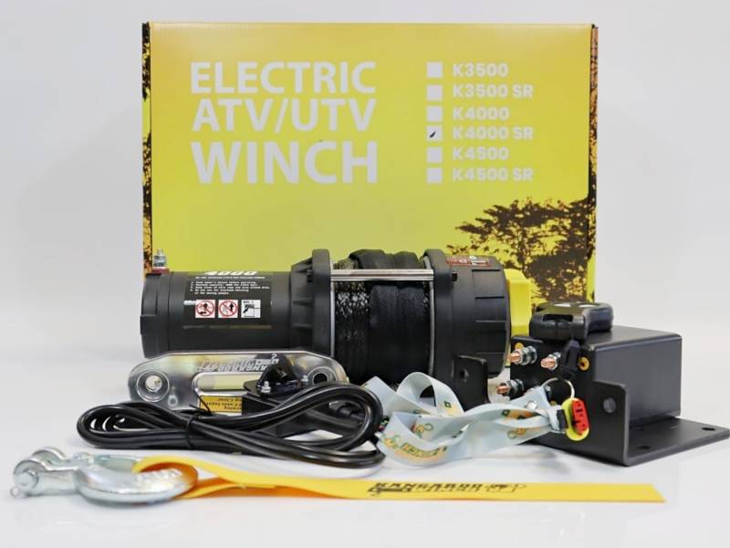 PowerWinch Elektrische Seilwinde 4000lbs ATV 12V 1814kg Funk UTV Quad Synthetik von Powerwinch