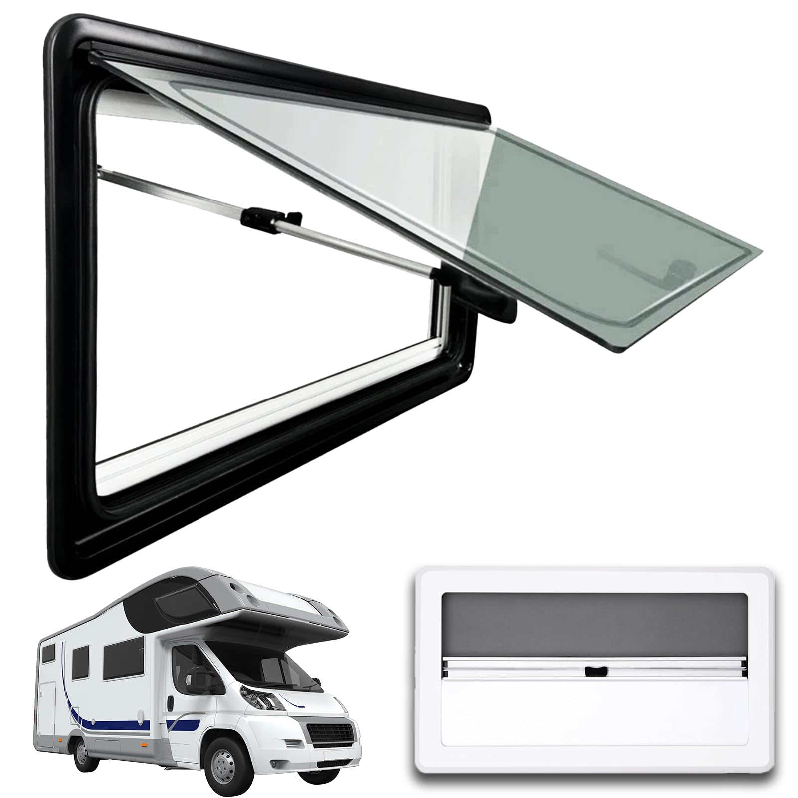 Poxvythb Camper fenster 1000x550 mm Extraleichtes Wohnmobilfenster mit Tönungsfolie – 4-Punkt-Verriegelung – Integrierte Belüftungsklappe + Magnet-Fliegengitter Poxvythb Camper fenster 1000x550 mm Extraleichtes Wohnmobilfenster mit Tönungsfolie – 4-Punkt-Verriegelung – Integrierte Belüftungsklappe + Magnet-Fliegengitter von Poxvythb