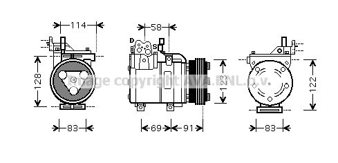 Kompressor, Klimaanlage Prasco HYK196 von Prasco