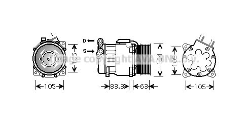 Kompressor, Klimaanlage Prasco PEK306 von Prasco