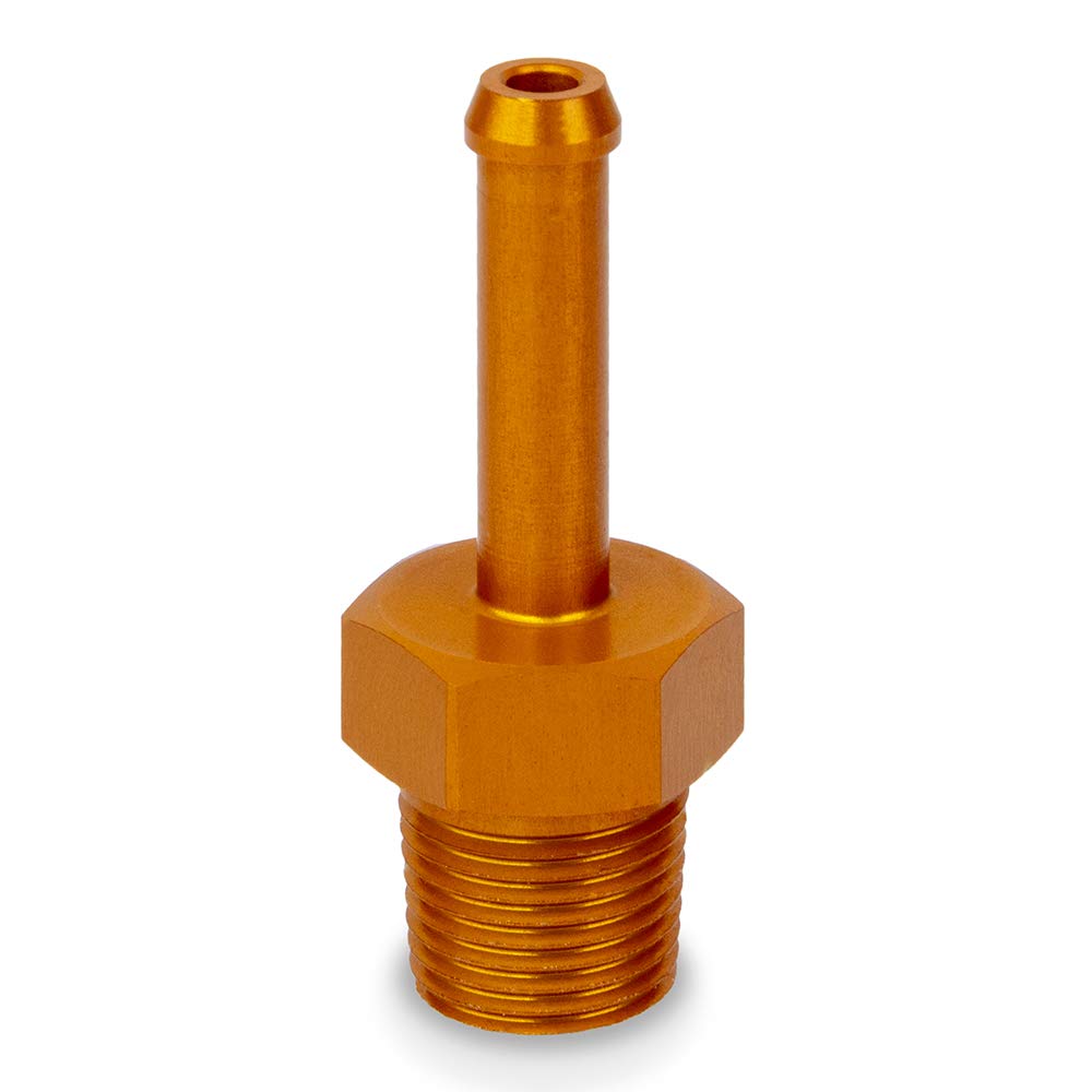 PrecisionGeek Orange Aluminium Kupplungsstecker Schlauchtülle Außengewinde 1/8 NPT bis Schlauch 5mm- 6mm (1/4 zoll) von PrecisionGeek