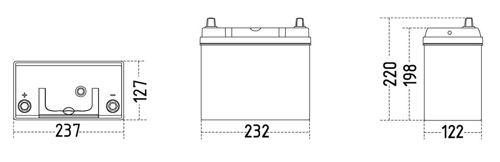 kfzteile24.de Preishammer 2230-0010 Starterbatterie Standard Starter-Batterie - 12 Volt, 45 Ah, 300 A Batterie, Startanlage von Preishammer