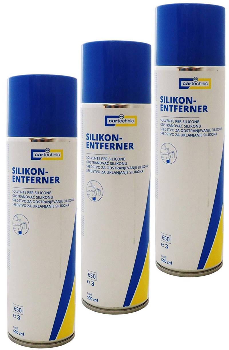 3x Silikonentferner Spray 500ml z.B. für Autolack, Silikonreiniger, Silikonlöser von Preisjubel