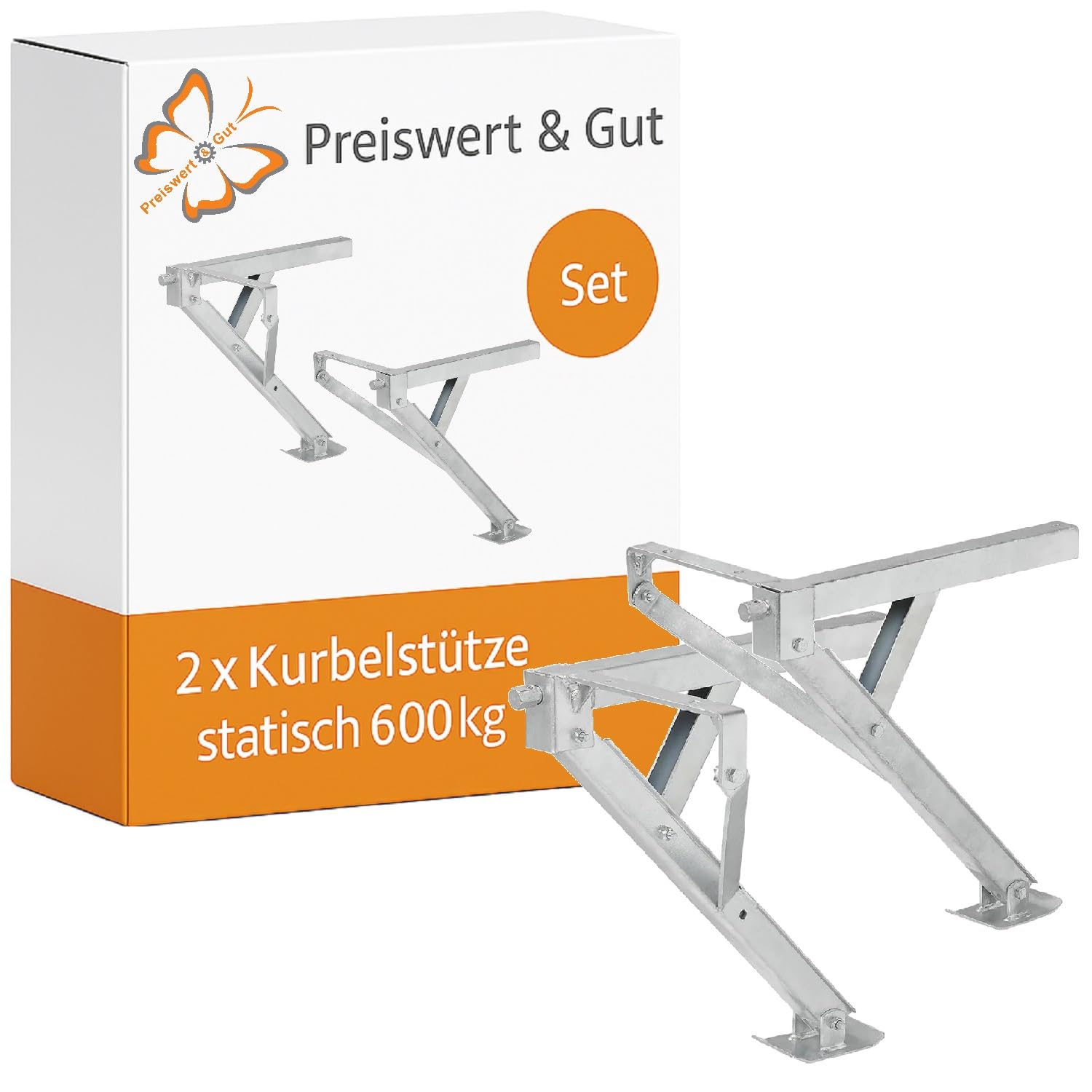 Preiswert&Gut 2x Ausdrehstütze links rechts vorne oder hinten kippbar Wohnwagen Kurbel Stützen von Preiswert & Gut