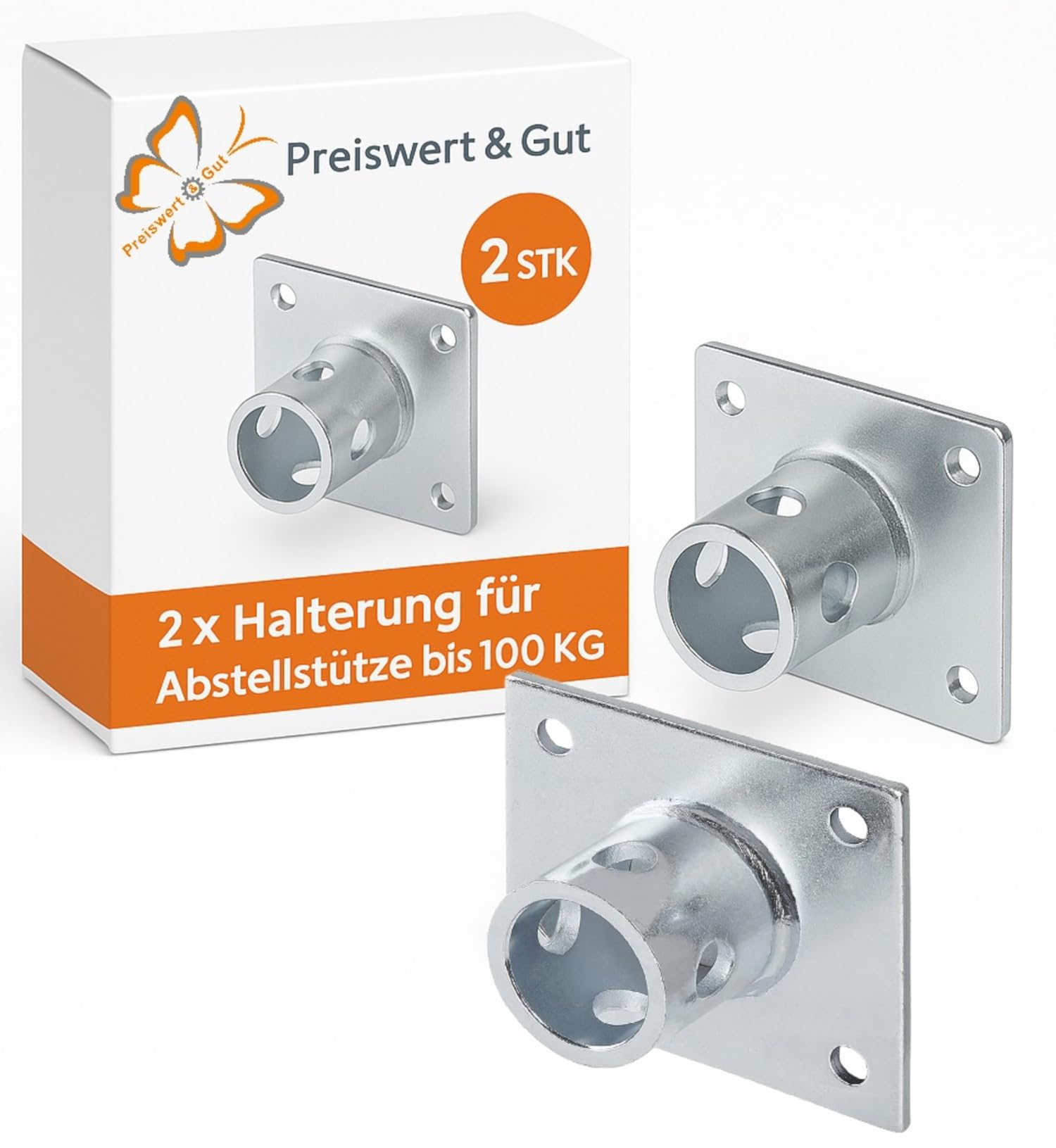 Preiswert&Gut 2X Halterung für Abstellstütze Silber – 115x100 mm Ø 51 mm 620 g Bohrungen Ø 10,5 mm Passend für Schiebestützen Anhängerstützen 1000kg Tragfähigkeit für mehr KG geeignet Preiswert&Gut 2X Halterung für Abstellstütze Silber – 115x100 mm Ø 51 mm 620 g Bohrungen Ø 10,5 mm Passend für Schiebestützen Anhängerstützen 1000kg Tragfähigkeit für mehr KG geeignet von Preiswert&Gut