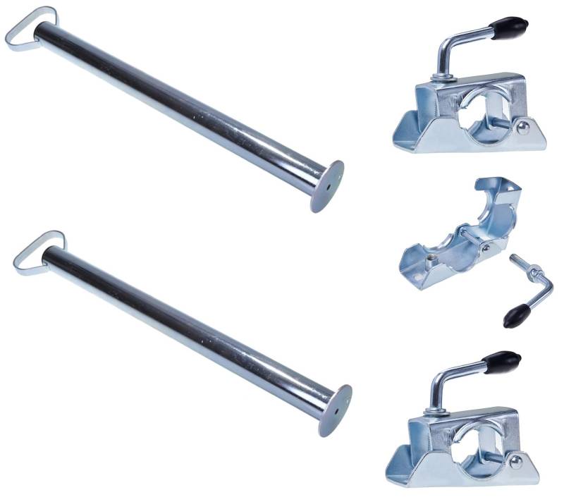 Preiswert&Gut 2 x Abstellstützen 700 mm Set 2 x Klemmhalter für PKW Anhänger Anhängerstützen von Preiswert & Gut